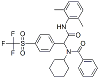 (9Ci)-Alpha-(苯甲?；h(huán)己基氨基)-N-(2,6-二甲基苯基)-4-[(三氟甲基)磺?；鵠-乙酰胺結(jié)構(gòu)式_329317-75-1結(jié)構(gòu)式