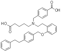 4-N-(4-carboxybutyl)-n-2-2-4-(2-phenylethyl)benzyloxyphenylethylaminomethylbenzoic acidStructure,329773-35-5Structure 4-N-(4-carboxybutyl)-n-2-2-4-(2-phenylethyl)benzyloxyphenylethylaminomethylbenzoic acid Structure,329773-35-5Structure