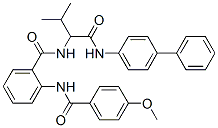 (9Ci)-N-[1-[([1,1-聯(lián)苯]-4-基氨基)羰基]-2-甲基丙基]-2-[(4-甲氧基苯甲?；?氨基]-苯甲酰胺結(jié)構(gòu)式_345244-52-2結(jié)構(gòu)式