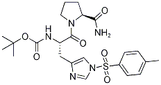 Tert-butyl((s)-1-((s)-2-carbamoylpyrrolidin-1-yl)-1-oxo-3-(1-tosyl-1h-imidazol-4-yl)propan-2-yl)carbamateStructure,35899-49-1Structure Tert-butyl((s)-1-((s)-2-carbamoylpyrrolidin-1-yl)-1-oxo-3-(1-tosyl-1h-imidazol-4-yl)propan-2-yl)carbamate Structure,35899-49-1Structure