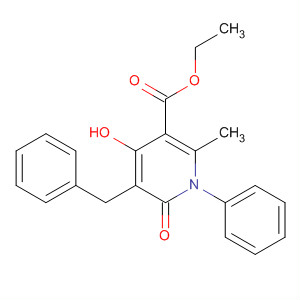 3-Pyridinecarboxylic acid, 1,6-dihydro-4-hydroxy-2-methyl-6-oxo-1-phenyl-5-(phenylmethyl)-, ethyl esterStructure,38468-72-3Structure 3-Pyridinecarboxylic acid, 1,6-dihydro-4-hydroxy-2-methyl-6-oxo-1-phenyl-5-(phenylmethyl)-, ethyl ester Structure,38468-72-3Structure