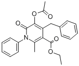 3-Pyridinecarboxylic acid, 5-(acetyloxy)-1,6-dihydro-2-methyl-6-oxo-1-phenyl-4-(phenylmethyl)-, ethyl esterStructure,39983-47-6Structure 3-Pyridinecarboxylic acid, 5-(acetyloxy)-1,6-dihydro-2-methyl-6-oxo-1-phenyl-4-(phenylmethyl)-, ethyl ester Structure,39983-47-6Structure