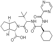 (1S,3AR,6AS)-(2S)-2-環(huán)己基-N-(2-吡嗪基羰基)甘氨酰-3-甲基-L-纈氨酰八氫環(huán)戊并[C]吡咯-1-羧酸結(jié)構式_402958-98-9結(jié)構式