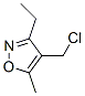 Isoxazole, 4-(chloromethyl)-3-ethyl-5-methyl-(9ci)Structure,40500-39-8Structure Isoxazole, 4-(chloromethyl)-3-ethyl-5-methyl-(9ci) Structure,40500-39-8Structure