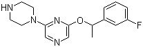 2-[1-(3-氟苯基)乙氧基]-6-(1-哌嗪)吡嗪結(jié)構(gòu)式_426829-20-1結(jié)構(gòu)式
