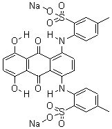 2,2-[(9,10-二氫-5,8-二羥基-9,10-二氧代-1,4-蒽二yl)二亞氨基]雙 [5-甲基-苯磺酸二鈉結構式_4430-16-4結構式