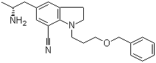 (R)-5-(2-aminopropyl)-1-(3-benzyloxypropyl) indoline-7-carbonitrileStructure,459868-73-6Structure (R)-5-(2-aminopropyl)-1-(3-benzyloxypropyl) indoline-7-carbonitrile Structure,459868-73-6Structure