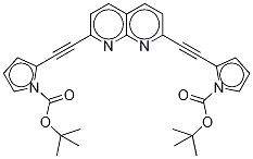 2,7-Bis-(1-tert-butoxycarbonylpyrrol-2-yl)ethynyl-1,8-naphthyridineStructure,467435-77-4Structure 2,7-Bis-(1-tert-butoxycarbonylpyrrol-2-yl)ethynyl-1,8-naphthyridine Structure,467435-77-4Structure