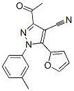 1H-pyrazole-4-carbonitrile, 3-acetyl-5-(2-furanyl)-1-(3-methylphenyl)-Structure,487002-26-6Structure 1H-pyrazole-4-carbonitrile, 3-acetyl-5-(2-furanyl)-1-(3-methylphenyl)- Structure,487002-26-6Structure