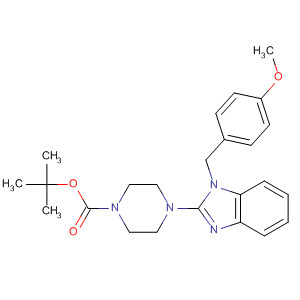 4-(1-(4-甲氧基芐基)-1H-苯并[d]咪唑-2-基)哌嗪-1-羧酸叔丁酯結(jié)構(gòu)式_497870-06-1結(jié)構(gòu)式