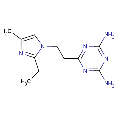 6-[2-(2-乙基-4-甲基-1H-咪唑-1-基)乙基]-1,3,5-三嗪-2,4-二胺結(jié)構(gòu)式_50729-78-7結(jié)構(gòu)式