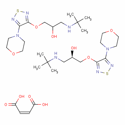 (R)-二[3-[3-(叔-丁基氨基)-2-羥基丙氧基]-4-嗎啉基-1,2,5-噻二唑]馬來酸鹽結(jié)構(gòu)式_50929-98-1結(jié)構(gòu)式