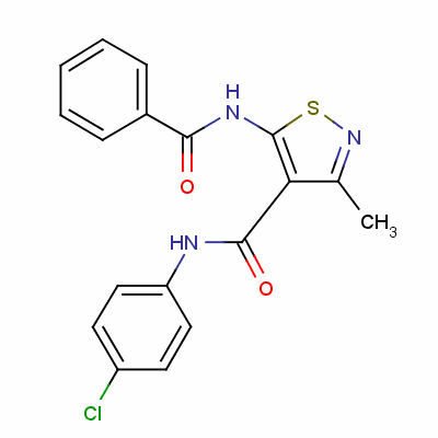 5-(Benzoylamino)-n-(4-chlorophenyl)-3-methyl-4-isothiazolecarboxamideStructure,51287-57-1Structure 5-(Benzoylamino)-n-(4-chlorophenyl)-3-methyl-4-isothiazolecarboxamide Structure,51287-57-1Structure