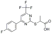2-{[4-(4-氟苯基)-6-(三氟甲基)-嘧啶-2-基]硫代}丙酸結(jié)構(gòu)式_514180-15-5結(jié)構(gòu)式