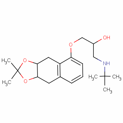 1-(叔丁基氨基)-3-[(3a,4,9,9a-四氫-2,2-二甲基萘并[2,3-d]-1,3-二氧代l-5-基)氧基]丙烷-2-醇結(jié)構(gòu)式_52187-21-0結(jié)構(gòu)式
