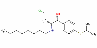 (R*,r*)-4-[異丙基硫代]-alpha-[1-(辛基氨基)乙基]芐醇鹽酸鹽結(jié)構(gòu)式_54767-74-7結(jié)構(gòu)式