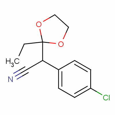 Alpha-(4-chlorophenyl)-2-ethyl-1,3-dioxolane-2-acetonitrileStructure,55474-41-4Structure Alpha-(4-chlorophenyl)-2-ethyl-1,3-dioxolane-2-acetonitrile Structure,55474-41-4Structure