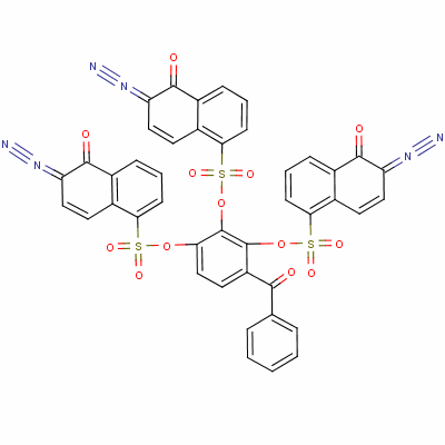 三(6-重氮-5-氧代-5,6-二氫-1-萘磺酸)-4-苯甲?；?1,2,3-苯三(酚)酯結(jié)構(gòu)式_5610-94-6結(jié)構(gòu)式