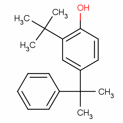 2-(1,1-Dimethylethyl)-4-(1-methyl-1-phenylethyl)phenolStructure,56187-92-9Structure 2-(1,1-Dimethylethyl)-4-(1-methyl-1-phenylethyl)phenol Structure,56187-92-9Structure