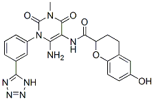  n-[6-氨基-1,2,3,4-四氫-3-甲基-2,4-二氧代-1-[3-(1H-四唑-5-基)苯基]-5-嘧啶]-3,4-二氫-6-羥基-2H-1-苯并吡喃-2-羧酰胺結(jié)構(gòu)式_566921-68-4結(jié)構(gòu)式