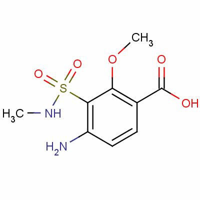 4-Amino-5-methylaminosulphonyl-o-anisic acidStructure,57734-46-0Structure 4-Amino-5-methylaminosulphonyl-o-anisic acid Structure,57734-46-0Structure