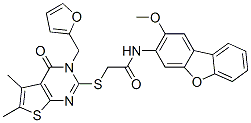 (9ci)-2-[[3-(2-呋喃甲基)-3,4-二氫-5,6-二甲基-4-氧代噻吩并[2,3-d]嘧啶-2-基]硫代]-n-(2-甲氧基-3-二苯并呋喃)-乙酰胺結構式_577699-47-9結構式