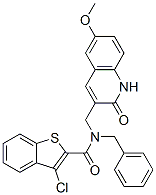 (9ci)-3-氯-n-[(1,2-二氫-6-甲氧基-2-氧代-3-喹啉)甲基]-n-(苯基甲基)-苯并[b]噻吩-2-羧酰胺結(jié)構(gòu)式_579457-66-2結(jié)構(gòu)式