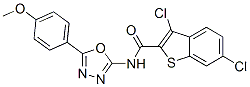 (9ci)-3,6-二氯-n-[5-(4-甲氧基苯基)-1,3,4-噁二唑-2-基]-苯并[b]噻吩-2-羧酰胺結(jié)構(gòu)式_587852-87-7結(jié)構(gòu)式