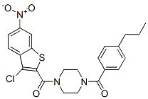(9CI)-1-[(3-氯-6-硝基苯并[b]噻吩-2-基)羰基]-4-(4-丙基苯甲?；?-哌嗪結(jié)構(gòu)式_588687-78-9結(jié)構(gòu)式
