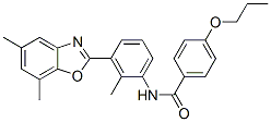 (9ci)-n-[3-(5,7-二甲基-2-苯并噁唑基)-2-甲基苯基]-4-丙氧基-苯甲酰胺結(jié)構(gòu)式_590395-83-8結(jié)構(gòu)式