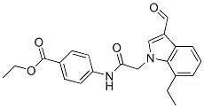 (9CI)-4-[[(7-乙基-3-甲酰基-1H-吲哚-1-基)乙?；鵠氨基]-苯甲酸乙酯結構式_593237-12-8結構式