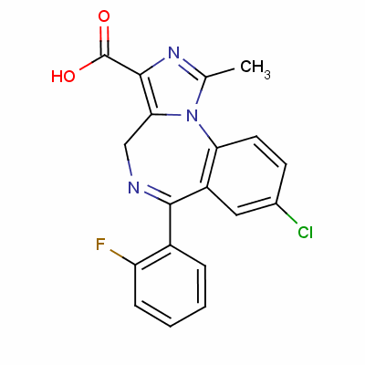 8-Chloro-6-(2-fluorophenyl)-1-methyl-4h-imidazo[1,5-a][1,4]benzodiazepine-3-carboxylic acid Structure,59468-44-9Structure
