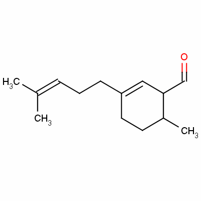 6-Methyl-3-(4-methyl-3-pentenyl)cyclohex-3-ene-1-carbaldehydeStructure,59742-21-1Structure 6-Methyl-3-(4-methyl-3-pentenyl)cyclohex-3-ene-1-carbaldehyde Structure,59742-21-1Structure