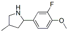 Pyrrolidine, 2-(3-fluoro-4-methoxyphenyl)-4-methyl- (9ci)Structure,603068-56-0Structure Pyrrolidine, 2-(3-fluoro-4-methoxyphenyl)-4-methyl- (9ci) Structure,603068-56-0Structure