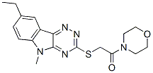 (9ci)-4-[[(8-乙基-5-甲基-5H-1,2,4-噻嗪并[5,6-b]吲哚-3-基)硫代]乙?；鵠-嗎啉結(jié)構(gòu)式_603946-65-2結(jié)構(gòu)式