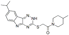 (9ci)-4-甲基-1-[[[8-(1-甲基乙基)-2H-1,2,4-噻嗪并[5,6-b]吲哚-3-基]硫代]乙?；鵠-哌啶結(jié)構(gòu)式_603947-29-1結(jié)構(gòu)式