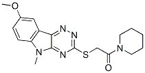 (9ci)-1-[[(8-甲氧基-5-甲基-5H-1,2,4-噻嗪并[5,6-b]吲哚-3-基)硫代]乙酰基]-哌啶結(jié)構(gòu)式_603947-53-1結(jié)構(gòu)式