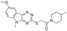 (9ci)-1-[[(8-甲氧基-5-甲基-5H-1,2,4-噻嗪并[5,6-b]吲哚-3-基)硫代]乙?；鵠-4-甲基-哌啶結(jié)構(gòu)式_603947-59-7結(jié)構(gòu)式