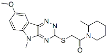 (9ci)-1-[[(8-甲氧基-5-甲基-5H-1,2,4-噻嗪并[5,6-b]吲哚-3-基)硫代]乙?；鵠-2-甲基-哌啶結(jié)構(gòu)式_603947-60-0結(jié)構(gòu)式