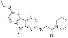 (9ci)-1-[[(8-乙氧基-5-甲基-5H-1,2,4-噻嗪并[5,6-b]吲哚-3-基)硫代]乙?；鵠-哌啶結(jié)構(gòu)式_603947-74-6結(jié)構(gòu)式