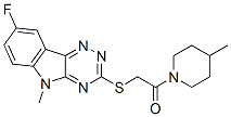 (9ci)-1-[[(8-氟-5-甲基-5H-1,2,4-噻嗪并[5,6-b]吲哚-3-基)硫代]乙?；鵠-4-甲基-哌啶結構式_603948-15-8結構式