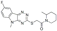 (9ci)-1-[[(8-氟-5-甲基-5H-1,2,4-噻嗪并[5,6-b]吲哚-3-基)硫代]乙?；鵠-2-甲基-哌啶結(jié)構(gòu)式_603948-16-9結(jié)構(gòu)式