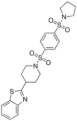 (9CI)-4-(2-苯并噻唑)-1-[[4-(1-吡咯烷磺?；?苯基]磺?；鵠-哌啶結(jié)構(gòu)式_606082-81-9結(jié)構(gòu)式
