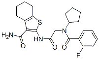 (9ci)-2-[[[環(huán)戊基(2-氟苯甲?；?氨基]乙?；鵠氨基]-4,5,6,7-四氫-苯并[b]噻吩-3-羧酰胺結(jié)構(gòu)式_606109-51-7結(jié)構(gòu)式