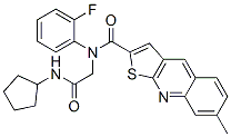 (9CI)-N-[2-(環(huán)戊基氨基)-2-氧代乙基]-N-(2-氟苯基)-7-甲基-噻吩并[2,3-b]喹啉-2-羧酰胺結(jié)構(gòu)式_606114-72-1結(jié)構(gòu)式