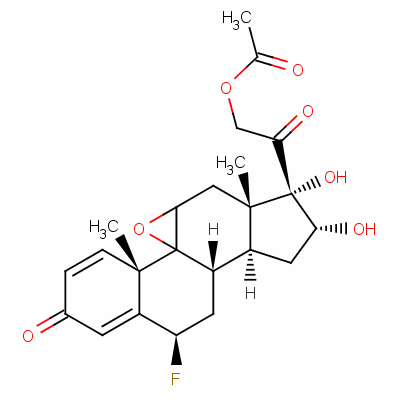 9Beta,11alpha-epoxy-6beta-fluoro-16alpha,17,21-trihydroxypregna-1,4-diene-3,20-dione 21-acetateStructure,60864-48-4Structure 9Beta,11alpha-epoxy-6beta-fluoro-16alpha,17,21-trihydroxypregna-1,4-diene-3,20-dione 21-acetate Structure,60864-48-4Structure