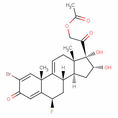 2-Bromo-6beta-fluoro-16alpha,17,21-trihydroxypregna-1,4,9(11)-triene-3,20-dione 21-acetateStructure,60864-73-5Structure 2-Bromo-6beta-fluoro-16alpha,17,21-trihydroxypregna-1,4,9(11)-triene-3,20-dione 21-acetate Structure,60864-73-5Structure
