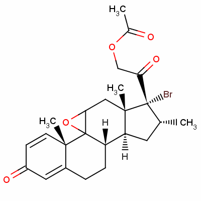 17-Bromo-9beta,11beta-epoxy-21-hydroxy-16alpha-methylpregna-1,4-diene-3,20-dione 21-acetateStructure,61339-41-1Structure 17-Bromo-9beta,11beta-epoxy-21-hydroxy-16alpha-methylpregna-1,4-diene-3,20-dione 21-acetate Structure,61339-41-1Structure