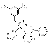 [2-[1-[[3,5-雙(三氟甲基)苯基]甲基]-5-(4-吡啶)-1H-1,2,3-噻唑-4-基]-3-吡啶](2-氯苯基)甲酮結(jié)構(gòu)式_622370-35-8結(jié)構(gòu)式