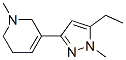 Pyridine, 3-(5-ethyl-1-methyl-1h-pyrazol-3-yl)-1,2,5,6-tetrahydro-1-methyl-(9ci)Structure,622403-74-1Structure Pyridine, 3-(5-ethyl-1-methyl-1h-pyrazol-3-yl)-1,2,5,6-tetrahydro-1-methyl-(9ci) Structure,622403-74-1Structure